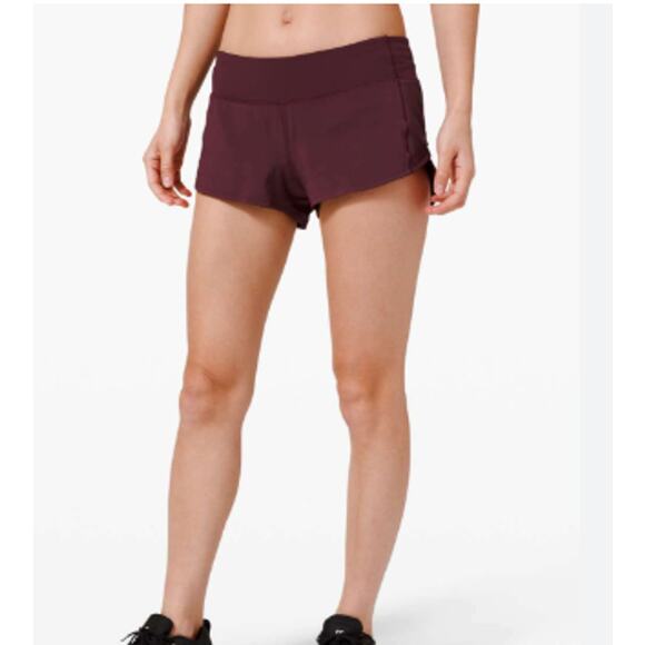 lululemon athletica Pants - Lululemon Speed Up LR Short 2.5” Lined Red Merlot Women's size 12 3520